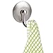 mDesign AFFIXX, Peel-and-Stick Adhesive Storage Hook for Dish Hand Towels, Keys, Coats, Hats - Set of 3, Brushed Nickel