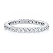 BERRICLE Sterling Silver Wedding Rings Pave Set Cubic Zirconia CZ Eternity Ring for Women, Rhodium Plated Size 4-10