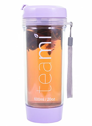 TEA TUMBLER Infuser Water Bottle by Teami - Lavender, 20 Ounce - BPA FREE - Double Walled Mug, Hot or Cold - Our Best Infusion Bottles for Infused Fruit, Smoothies, Tea, even Coffee - Thumbnail 4