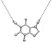 Caffeine Molecule Necklace - 925 Sterling Silver Jewelry for Coffee Lovers & Science Enthusiasts