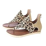 Yeslove Women Summer Flat Flip Flops Leopard Print