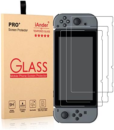 [3-PACK] Nintendo Switch Screen Protector,iAnder Tempered Glass Screen Protector for Nintendo Switch 2017 [0.3mm Ultra Clear Scratch Proof High Definition] [video game]
