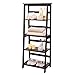 VASAGLE Simple Ladder Shelf, 4-Tier Bookcase, Multifunctional Display Stand for Living Room, Engineered Wood Stand for Sunroom, Brown ULLS90BRV1