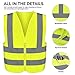 Neiko High Visibility Safety Vest ANSI Class 2, 2 Pockets, Neon Yellow, Large (L)