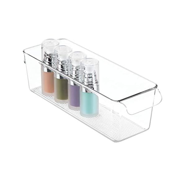 iDesign-58930-Plastic-Kitchen-Organiser-Small-Fridge-Storage-Bin-Made-of-Durable-Plastic-Practical-Cupboard-Storage-Box-for-Condiments-and-Food-Storage-Clear iDesign 58930 Plastic Kitchen Organiser, Small Fridge Storage Bin Made of Durable Plastic, Practical Cupboard Storage…