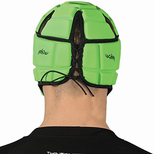 Optimum Unisex Senior Tribal Protective Headguard, Fluro Green/Black, Small