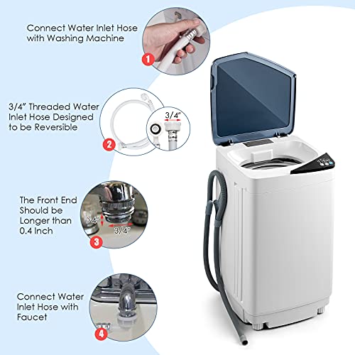 Casart Washing Machine Portable Washer W/ 7.7 Lbs Weight Capacity
