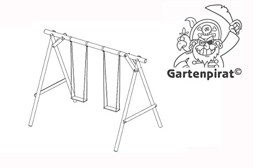Gartenpirat Classic Kinderschaukel aus Holz Outdoor - Doppelschaukel mit 2 Schaukelsitzen 240 x 190 x 220 cm TÜV geprüft – Bild 4