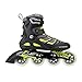 Rollerblade Macroblade 90 Alu Men's Adult Fitness Inline Skate, Black and Lime, High Performance Inline Skates, Black/Lime, US Men's 9