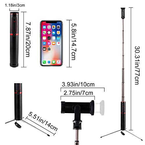 Bluetooth Selfie Stick Mini Tripod 3 in 1 Monopod Selfie Stick Bluetooth Wireless Remote Shutter for Android & iPhone