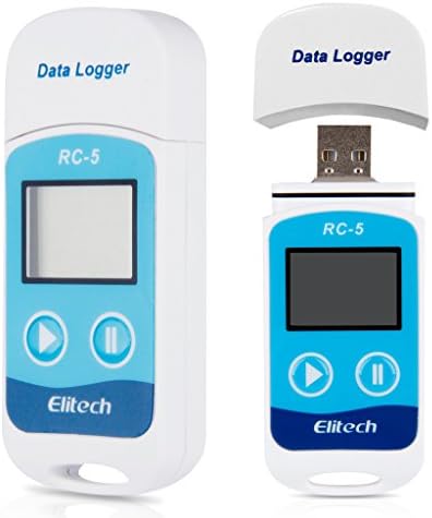 Data Logger Waterproof Mini USB Temperature Data logger Recorder 32000 Points Blue RC-5