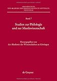 Studien zur Philologie und zur Musikwissenschaft, , 3110217635