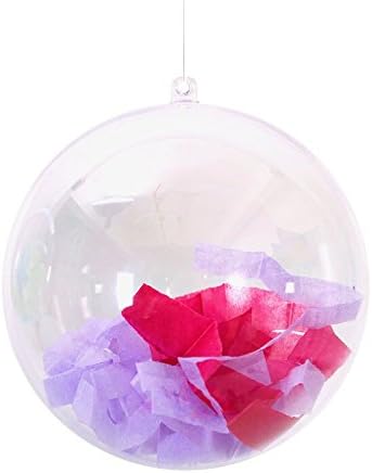 Home Party Wedding Clear Plastic Round Christmas Tree Hanging Candy Ball Box Storage Decor Bauble Ornament Gift (Ball-4.5cm)