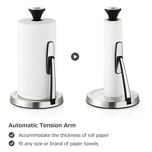 Paper Towel Holder, Lycklig Tension Arm Kitchen Roll Dispenser