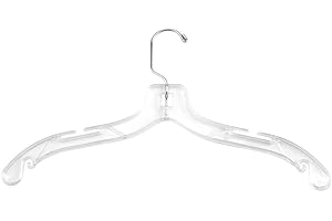 NAHANCO 505 Plastic Dress Hanger, Middle Heavy Weight, 17", Clear (Pack of 100)