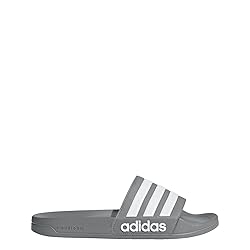 adidas Men's Adilette Shower Slides Grey/White/Grey 6