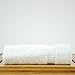 Bare Cotton Luxury Hotel & Spa Towel 100% Genuine Turkish Wash Cloths Dobby Border, White, Set of 12
