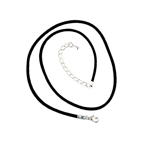 Black Silk/Satin Necklace Cord - 16" (D39)