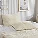 XeGe Faux Fur Throw Pillow Cases, Plush Shaggy Ultra Soft Pillow Covers, Fluffy Crystal Velvet Decorative Pillowcases, Furry Fuzzy Pillow Shams Zipper Closure, Set of 2 (King, Light Beige)