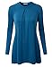NINEXIS Elegant Mock Neck Long Sleeve Pleated Drapey Tunic Top