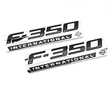 2 NEW (PAIR) SET CUSTOM CHROME F350 POWERSTROKE FORD INTERNATIONAL FENDER BADGES EMBLEMS