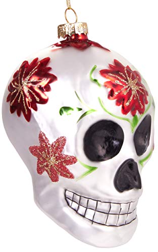 BRUBAKER-Skull-Mexico-Totenfest-met-De-Hand-Beschilderde-Kerstballen-van-Glas-Mondgeblazen-Kerstboomversieringen-Grappige-Figuren-Decoratieve-Hangers-Boomballen-11-cm