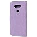 LG G5 Case Wallet - Mavis's Diary Embossed Butterfly Floral PU Leather Flip Folio Case Soft TPU Rubber Inner Cover with Hand Strap Card Holders Magnetic Clasp & Cute Bling Dust Plug & Stylus - Violet