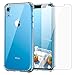 iPhone XR Clear Case & Screen Protector | 2 in 1 Bundle Package | 2 Tempered Glass Screen Protectors | Crystal Clear Transparent Soft Case | Shockproof Bumpers | Slim Fit |