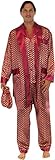 P.H. Men's Satin Pajama 5 Piece Gift Set -Robe, Boxer, Pajamas, and Slippers