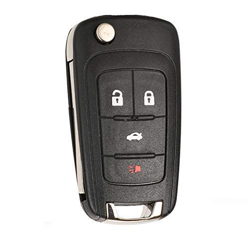 Flip Folding Remote Car Key Fob Cover Case Shell For Chevy Camaro Cruze Chevy Equinox Sonic Terrain 2 3 4 Button HU100 Blade (4B)