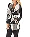 Wollsolo Womens Lapel Open Front Sleeveless Plaid Vest Cardigan With Pockets,05-white and Black,Small