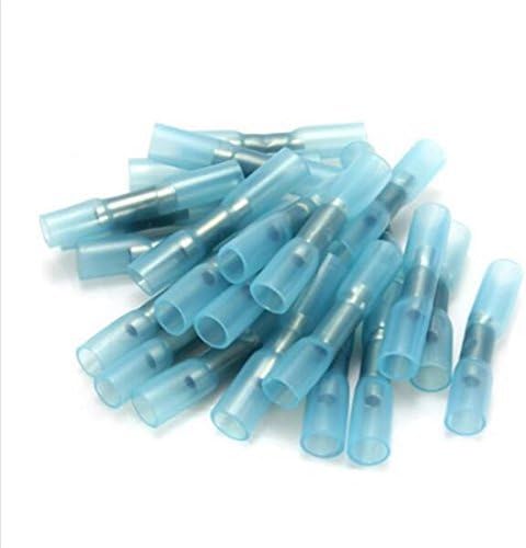 50PCS BHT2 Heat Shrinkable Butt Waterproof Connector Splice Butt Heat Shrink Tube Joint and Connectors,16-14AWG 1.5-2.5mm