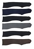 Harve Benard Womens Queen Size Knee High Trouser Socks (6 Pair) (Black, Brown, Navy, Gray)