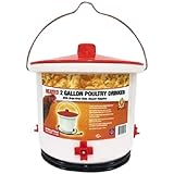 Farm Innovators HB-60P Heated Poultry Drinker with Drip-Free Side Mount Nipples, 2 Gal, Clear