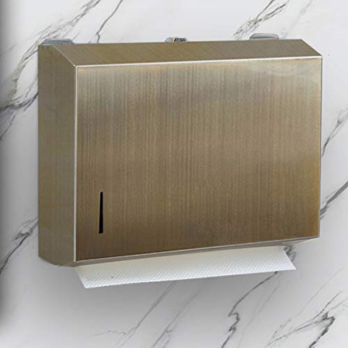Antique Brass Bronze Dual Dispensing Paper Towel Holder Toilet Paper Dispenser Stainless Steel Wall Mount Bathroom Vintage Luxury Restroom Trifold Hand Tissue Napkin - Thumbnail 2