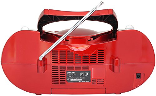 Boytone-BT-6R-CD-Boombox-Red-Metallic-color-Edition-Portable-Music-System-with-CD-Player-USBSDMMC-Slot-Digital-FM-Radio-with-Auxiliary-in-Headphone-Jack-ACDC-110220