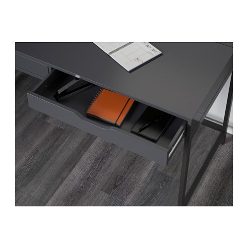 Ikea Alex Computer Desk with Drawers (Grey