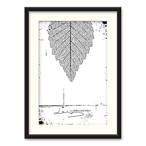 Black Paper Framed Canvas Wall Art for Living Room, Bedroom Abstract Branch and Leaves Canvas Prints for Home Decoration Ready to Hanging - 23x31 inches