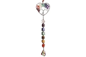 Fmelut Tree of Life 7 Chakra Stones Dream Catchers Healing Crystals Gifts Feng Shui Witchy Room Decor for Women Hangings for Curtain Cars