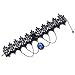 Yazilind Pendant Chain Flower Rose Lace Choker Handmade Necklace 14in