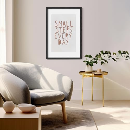 16X24 Oak Wood Picture Frame Black Poster Frame for 12x18 Picture with Mat or 16x24 without Mat Natural Solid Wooden Picture Frames for Wall Art Photo and Prints