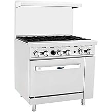 CookRite ATO-6B Commercial Manual Natural Gas Range 6 Burner Hotplates With Standard Oven 36