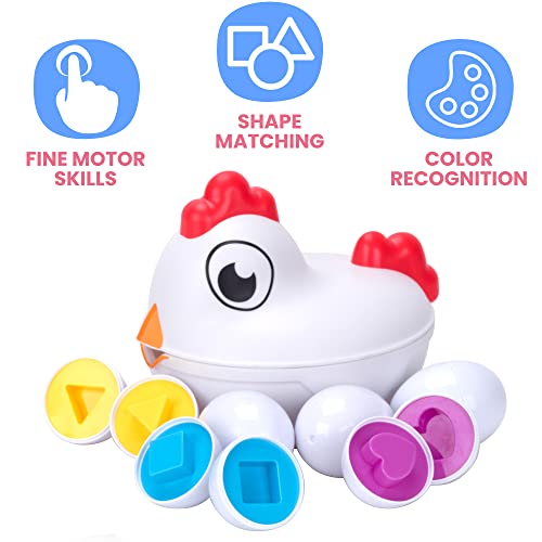 TOYPIX Toddler Chicken Toy + Easter Eggs for Toddlers Fine Motor