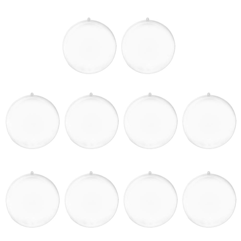 BESPORTBLE 10PCS Clear Fillable Ornaments Ball DIY Plastic Fillable Christmas Decorations Tree Balls Baubles Craft Transparent Ball For Wedding Party Decor