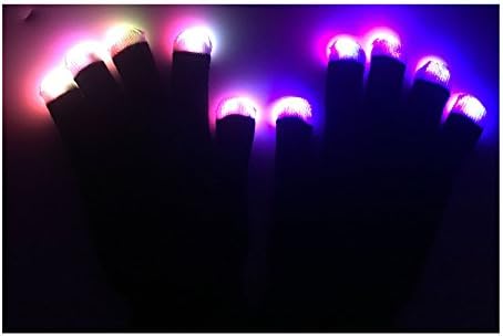 Stylish LED El wire Gloves N Light up Gloves Perfect for Halloween Party Christmas Music Festival Rave Parties Gifts, Fashion , Limited Collection A Night Out! Slow Blinking Fast Blinking (Five Colors)