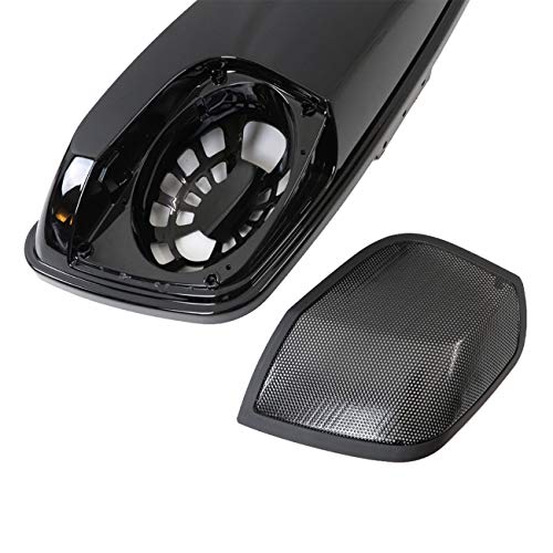 AUFER 5x7'' Gloss Black Saddlebags Speakers Lids w/Grill for Touring FLT FLHT FLHTCU FLHRC Road King Road Glide Street Glide Electra Glide Ultra-Classic 2014-2019 - Thumbnail 3