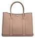 Ainifeel Women's Genuine Leather Top Handle Handbag Shopping Bag Tote Bag (Taupe)