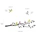 DECOWALL DA-1706 Floral Birds on Tree Kids Wall Stickers Wall Decals Peel and Stick Removable Wall Stickers for Kids Nursery Bedroom Living Room d?cor Art Branch Decoration Flying Home Murals Vinyl