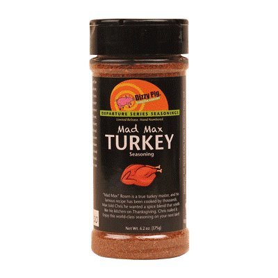 Dizzy PigMad Max Turkey Seasoning Rub (8oz Shaker) - Seasons 30+lbs of Food - Hand Made in the USA - MSG Free, Gluten Free
