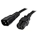 StarTech.com 3ft (1m) Heavy Duty Extension Cord, IEC 320 C14 to IEC 320 C15 Black Extension Cord, 15A 250V, 14AWG, Heavy Gauge Power Extension Cable, Heavy Duty AC Power Cord, UL Listed (PXTC14C153)